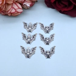 10pcs Charms Halloween Fly Bat 17x23mm Antique Silver Color Pendants DIY Crafts Making Findings Handmade Tibetan Jewelry