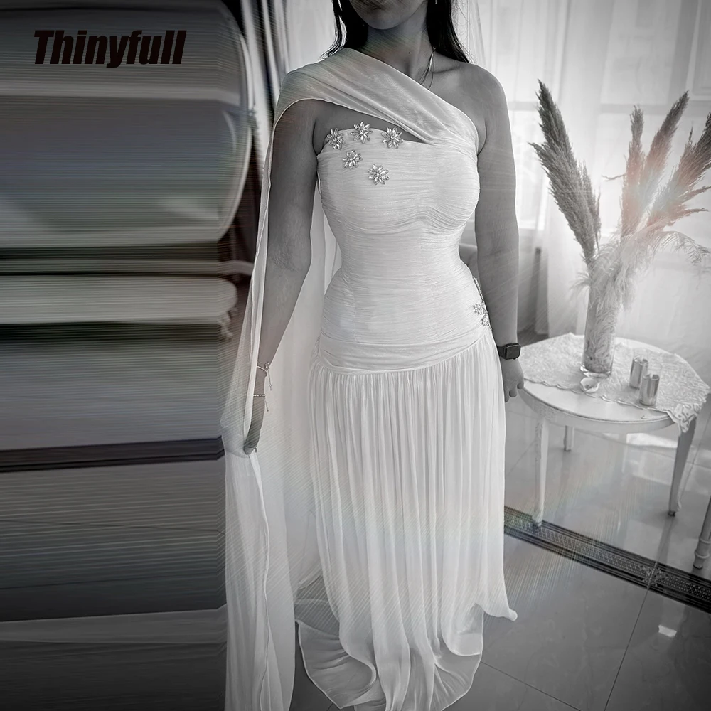 

Thinyfull Mermaid Arab Prom Dresses Sweetheart Sleeveless Crystal Evening Gown Long Formal Dress robes de soirée Customized