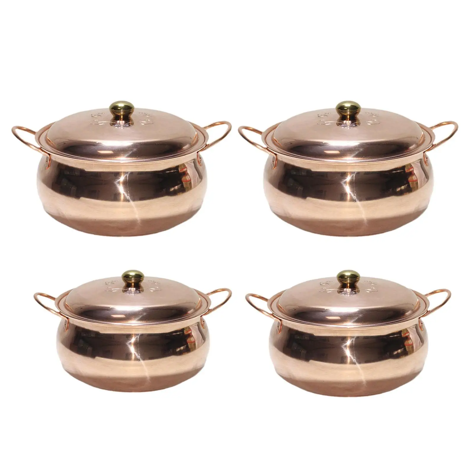 Copper Soup Pot Thickened Quick Heating Kitchen Cookware Composite Bottom Cooking Pot Hot Pot for Induction Cooker Gas Picnic