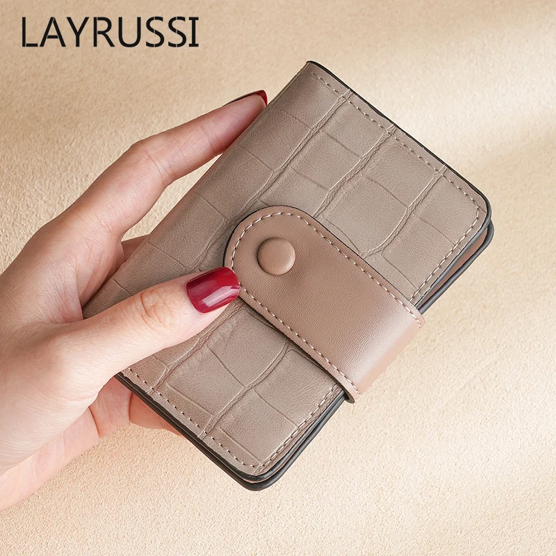 LAYRUSSI Card Purse Men Business Card Bag Women Bank Credit Card Cover Multi-card Driver's License Card Holder Money Wallets