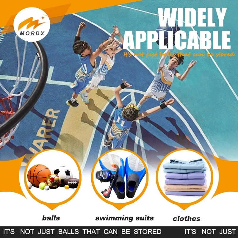 1/2Pcs Portable Basketball Mesh Bags, Drawstring Net Bags, Football & Table Tennis, Black