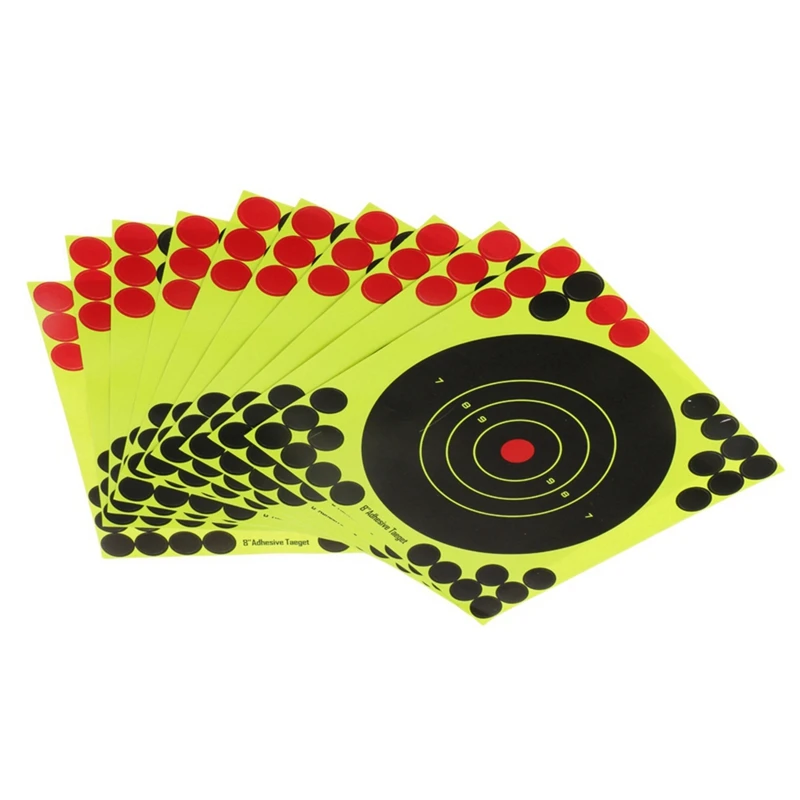 100Pcs Hunting Targets 8X8 Inch Self Adhesive Paper Reactive Splatter Targets Stickers