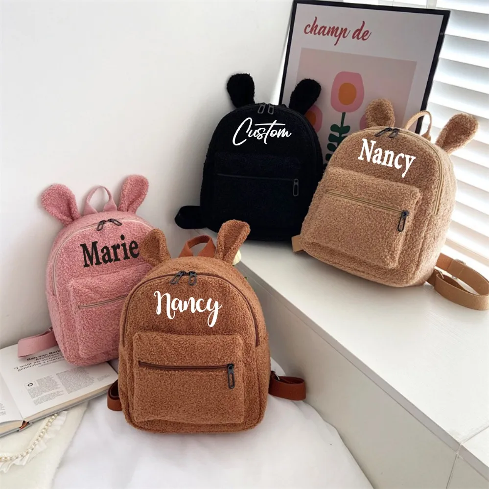 Personalisierte Bär Rucksäcke Custom Name Tragbare Kinder Reise Einkaufen Rucksäcke Frauen Niedliche Bär Förmige Umhängetasche Rucksack