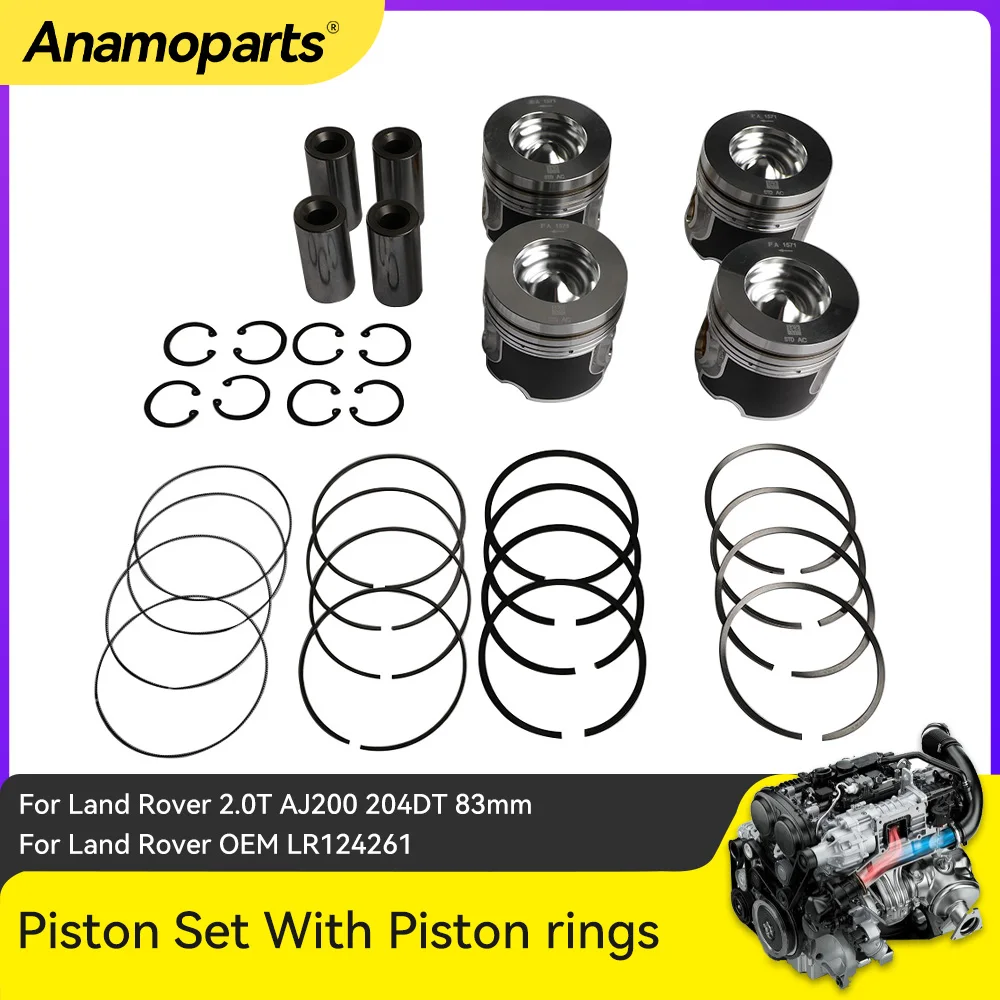 Engine Piston Set With Piston rings for land rover 2.0T AJ200 204DT 83mm Diesel  LR082541