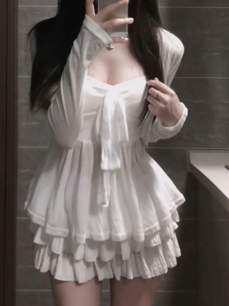 أزياء أنيقة ضئيلة الصلبة 3 قطع مجموعة المرأة الحلو عارضة الصيف طويلة الأكمام دعوى جديدة تصميم حبال سترة تنورة قصيرة الزي