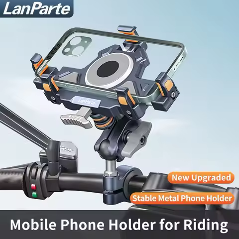 LanParte Bike Phone Holder, Motorcycle Phone Mount with shock absorbers, Bicycle Handlebar Holder Mount Accessories for Phones