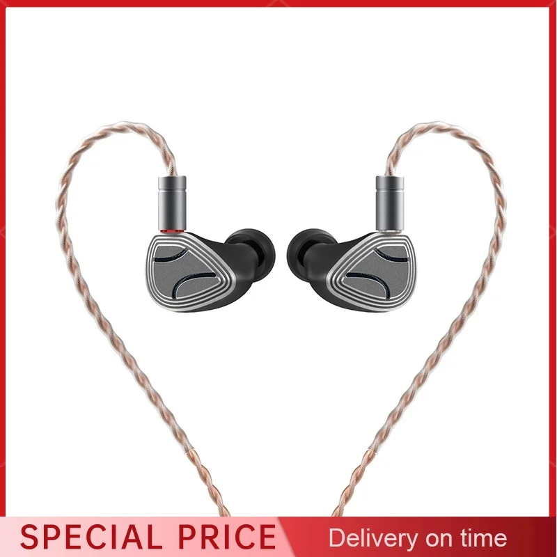 

Aoshida E20 Earphone 10mm Beryllium Coated Dynamic Driver 8mm DLC Diaphragm In-ear Headphone HiFi Audio Earset