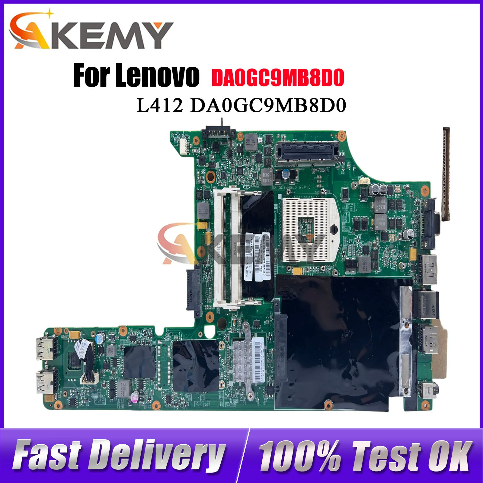 

Материнская плата для ноутбука Lenovo L412 DA0GC9MB8D0 с набором микросхем DDR3 HM55 100% полностью протестирована