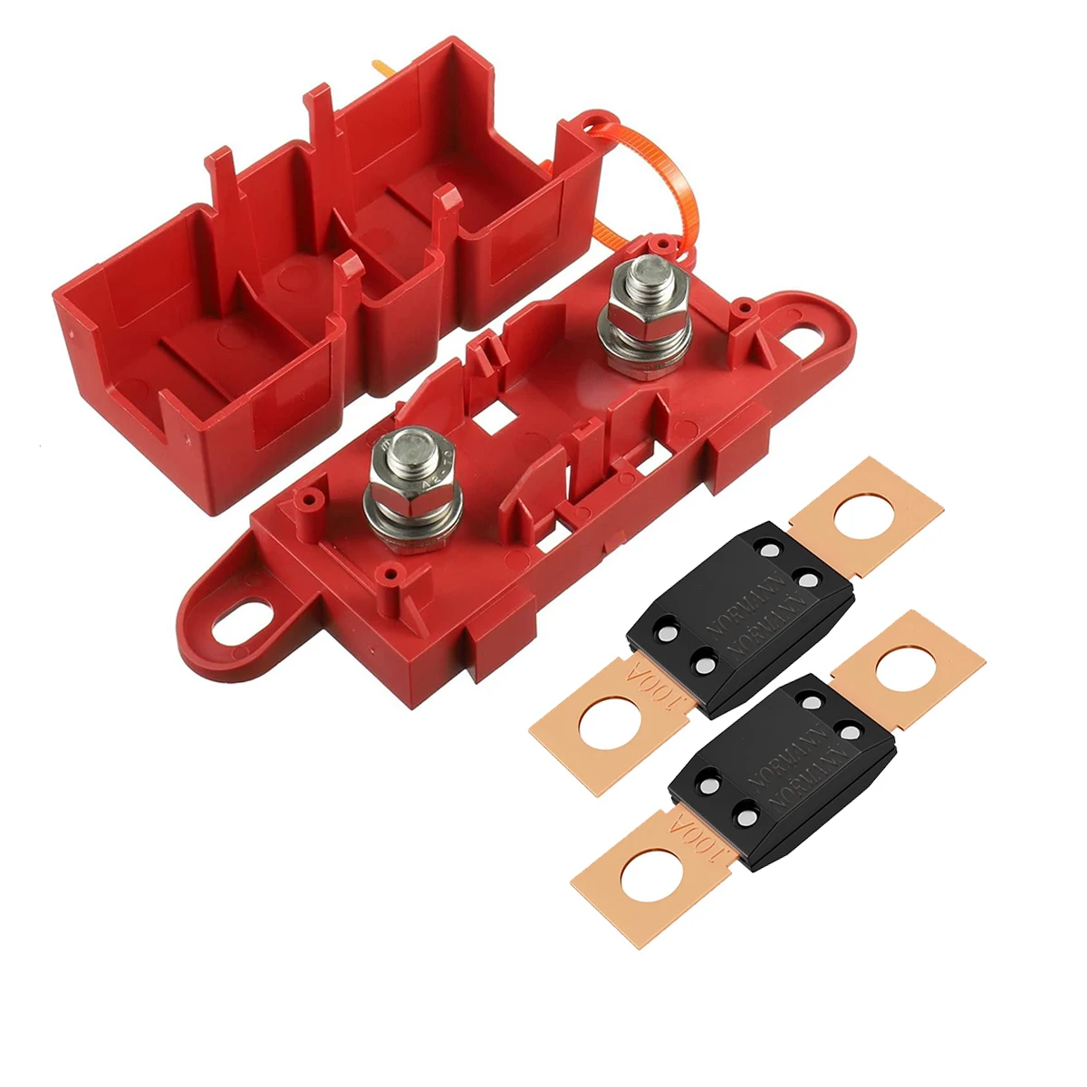 Roter MEGA-Sicherungsblock, ANL-Bolzen-Sicherungshalter, flache Sicherung für Auto, Boot, 80 A, 100 A, 125 A, 150 A, 175 A, 200 A, 250 A, 300 A