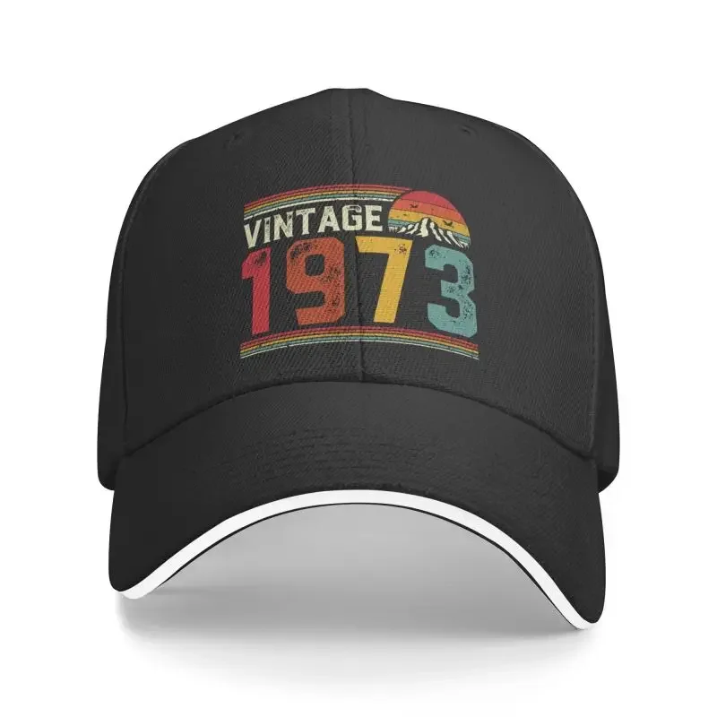 Custom Vintage 1973 Baseball Cap Women Men Breathable 49th Years Old Birthday Gift Dad Hat Outdoor