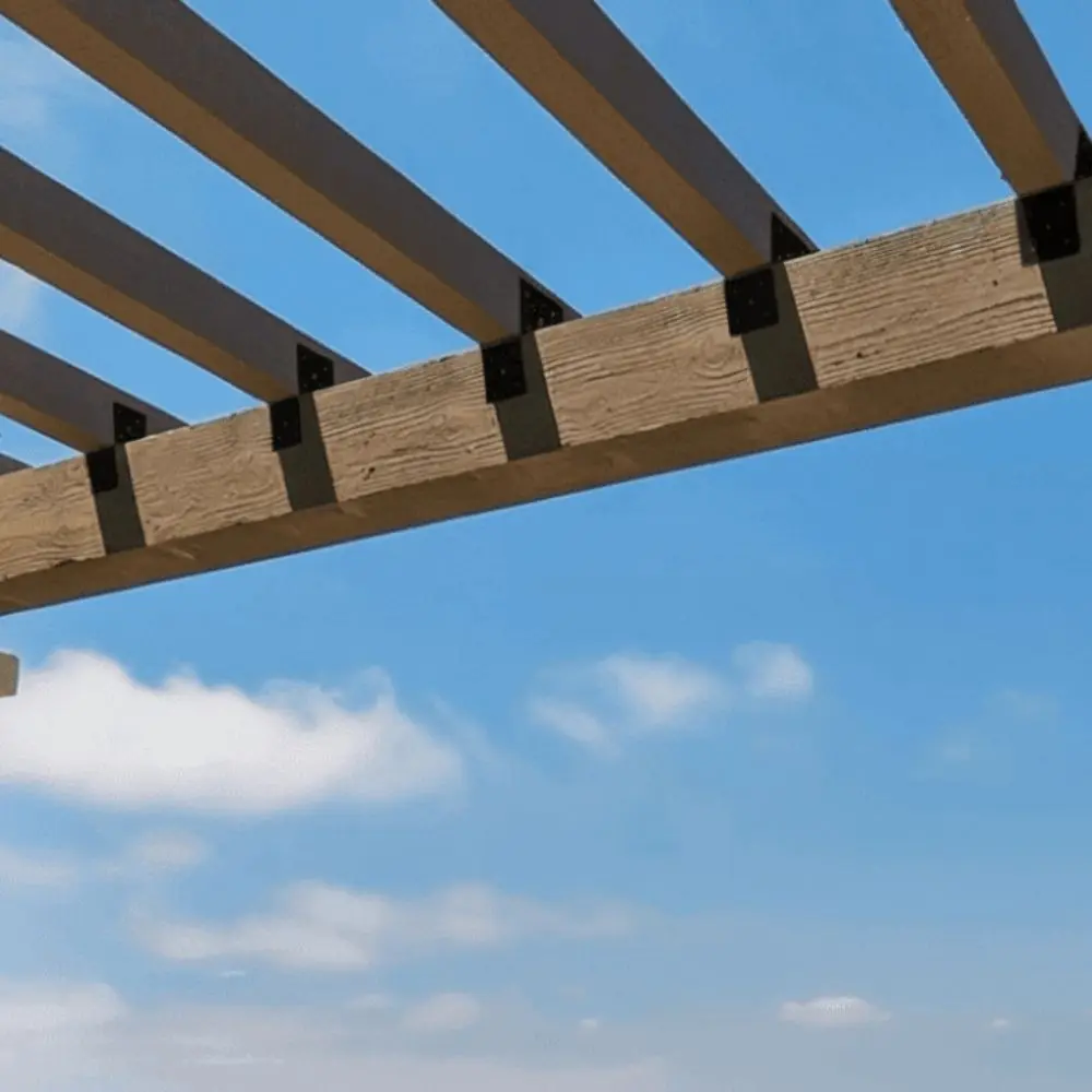 

Опорная рама Регулируемые кронштейны для перголи Сверхмощные черные наборы для перголи Коррозионностойкий металлический соединитель для балки Деревянная палуба