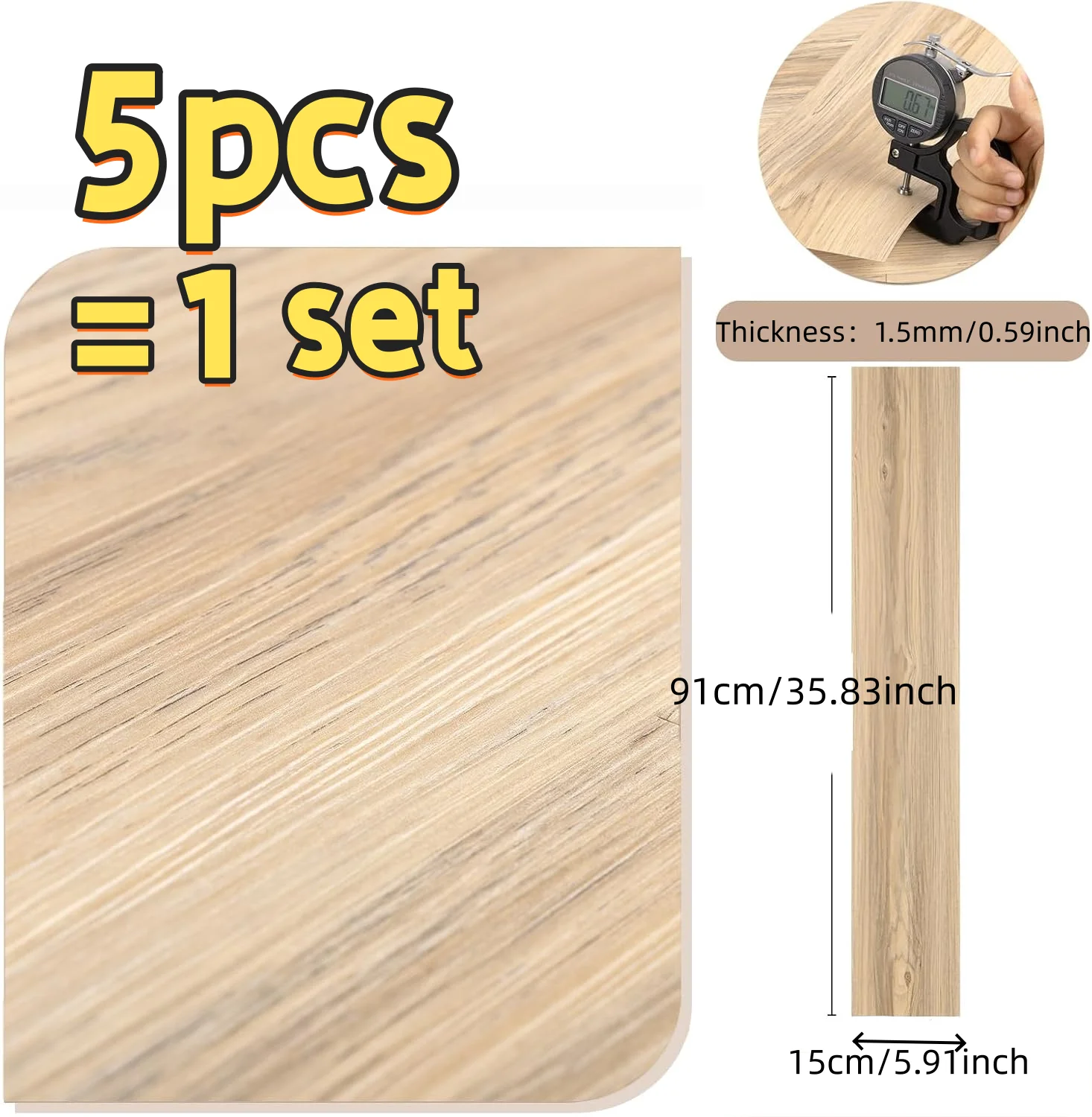 5pcs 90cmX51cm thicken Self Adhesive Wood Grain Sticker Door Cabinet Desktop Modern Furniture Renovation Peel and Stick Wallpape