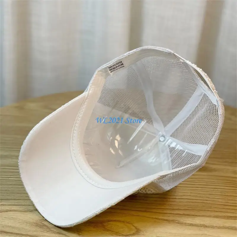 

G5GC Rhinestones Decal Baseball Caps Comfortable Beach Getaways Sun Hat for Girl Teen