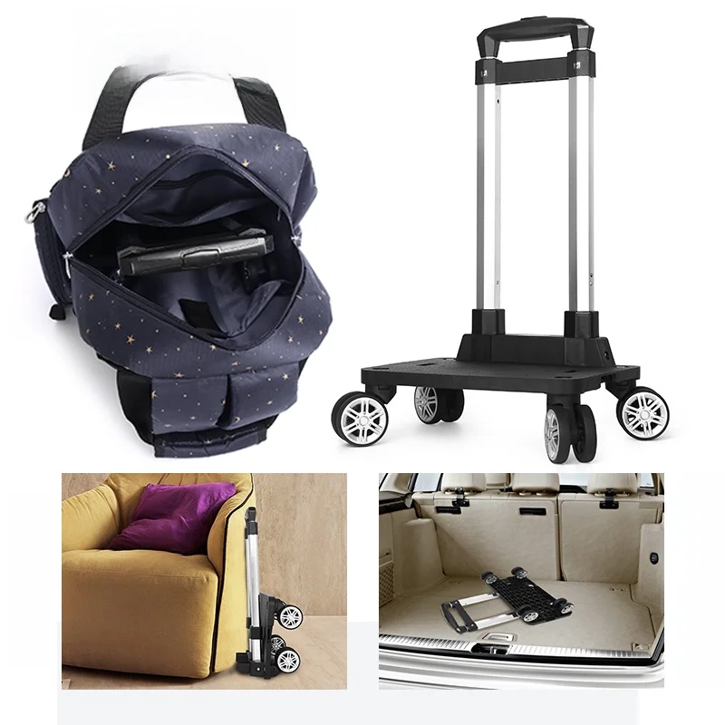 

Universal Wheel Suitcase Handle Frame Foldable op Cart Quiet Wheel Staing Small Trolley Versatile Student And Middle ...