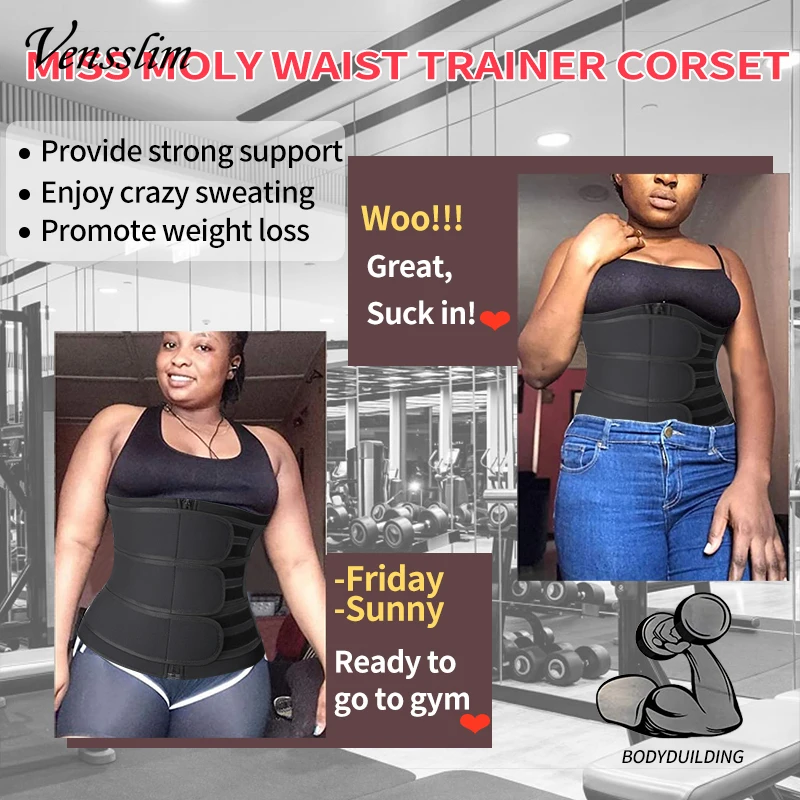 Women Neoprene Waist Trimmer Cincher Belt for Workout Sweat Girdle Slimming Body Shaper Tummy Control Sauna Corset Shapewear