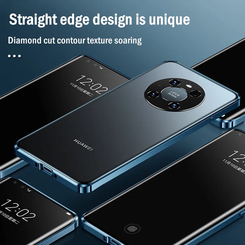 

Алюминиевый металлический бронированный чехол для Huawei Mate 40 Pro, роскошный противоударный металлический чехол с рамкой для Huawei Mate 40 Pro, чехол из закаленного стекла