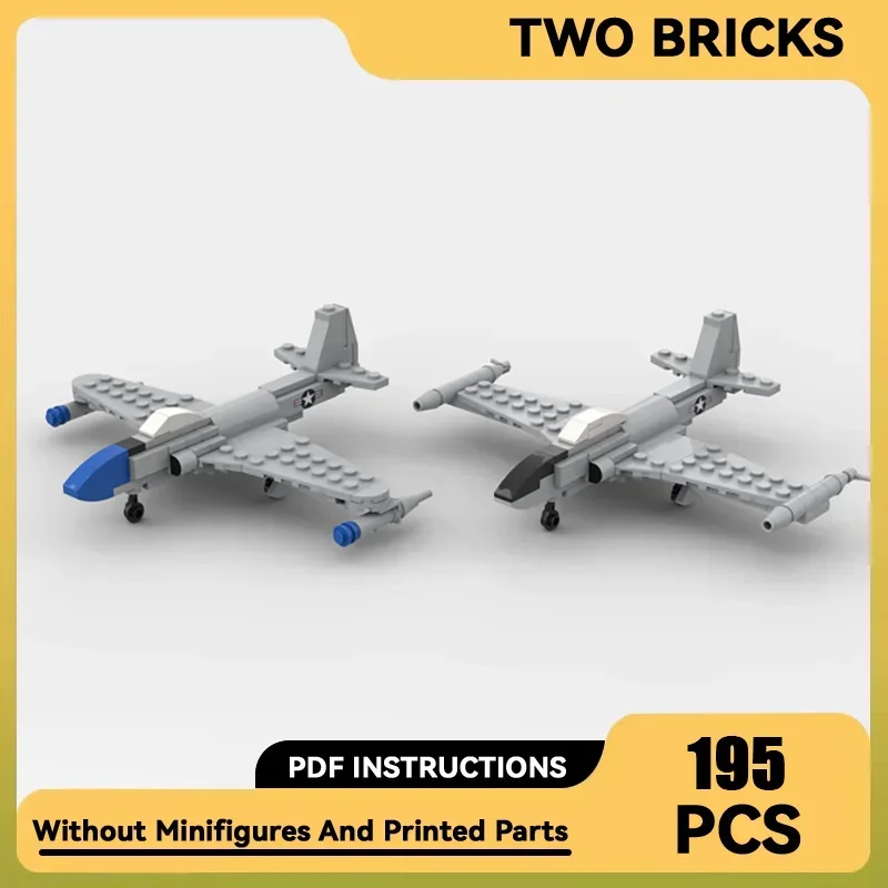 Military Series Moc Building Blocks 1:72 Scale P-80 & T-33 Shooting Star Model Aircraft Bricks DIY Assembly Fighter Toys For Kid