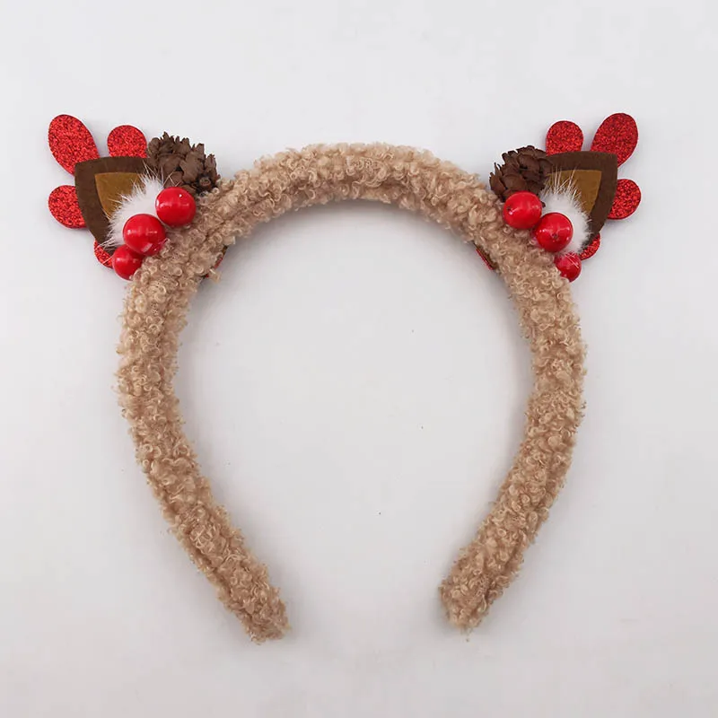 New Fashion Girls Boys Unisex 1cm Red Staghorn Curly Plastic Hair Hoop Christams'day Gift for Babys