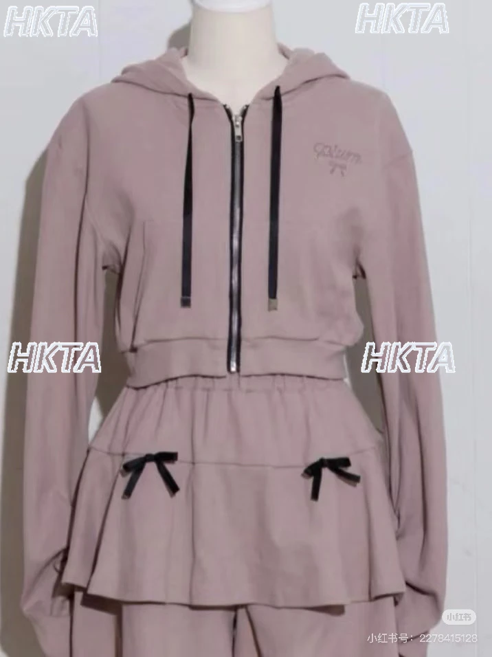 Conjunto de abrigo con capucha japonesa para mujer, sudadera con capucha, chaqueta, Falda plisada ajustada de cintura alta, falda de estilo universitario, conjunto de 2 piezas