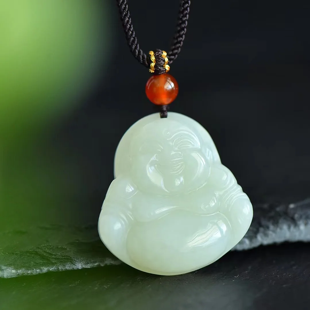 New Hetian Jade Dharma Boundless Buddha Pendant Jewelry 1209#