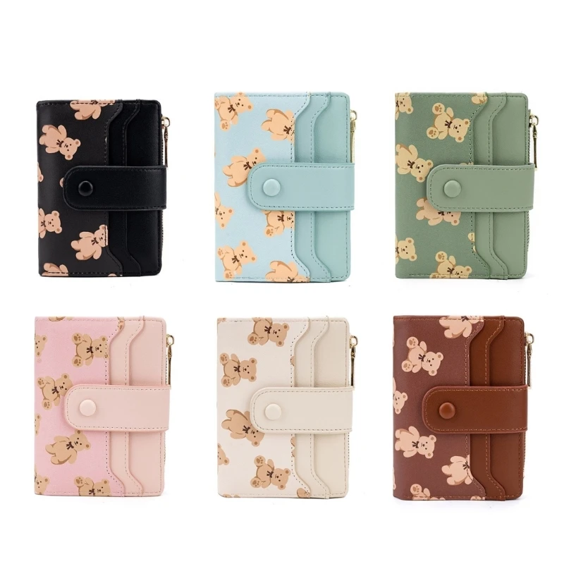 Quality PU Leather Women's Wallet with Lovely Bear Print Perfect for Ladies