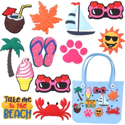 2 Pcs Beach Bag PVC Decoration Charms Bogg Bag Insert Accessories Beach Series Sunglass Coconut for Bags Shoes DIY Home Suppiles