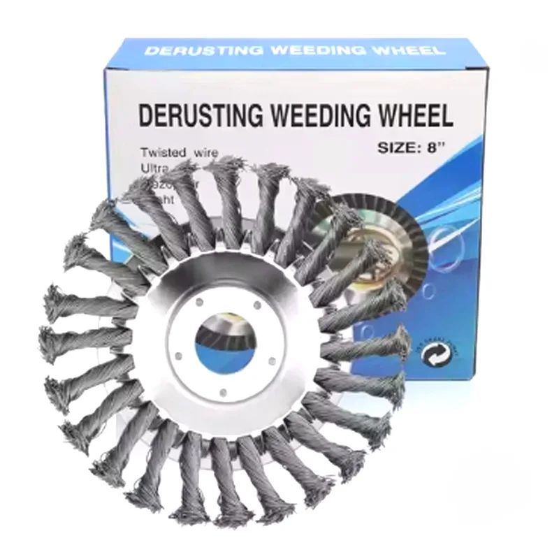 8/10 Inch Universal Weed Brush Cutter Head Steel Wire Wheel Disc Lawn Mower Grass Trimmer Heavy-Duty Garden Trimmer Replacement
