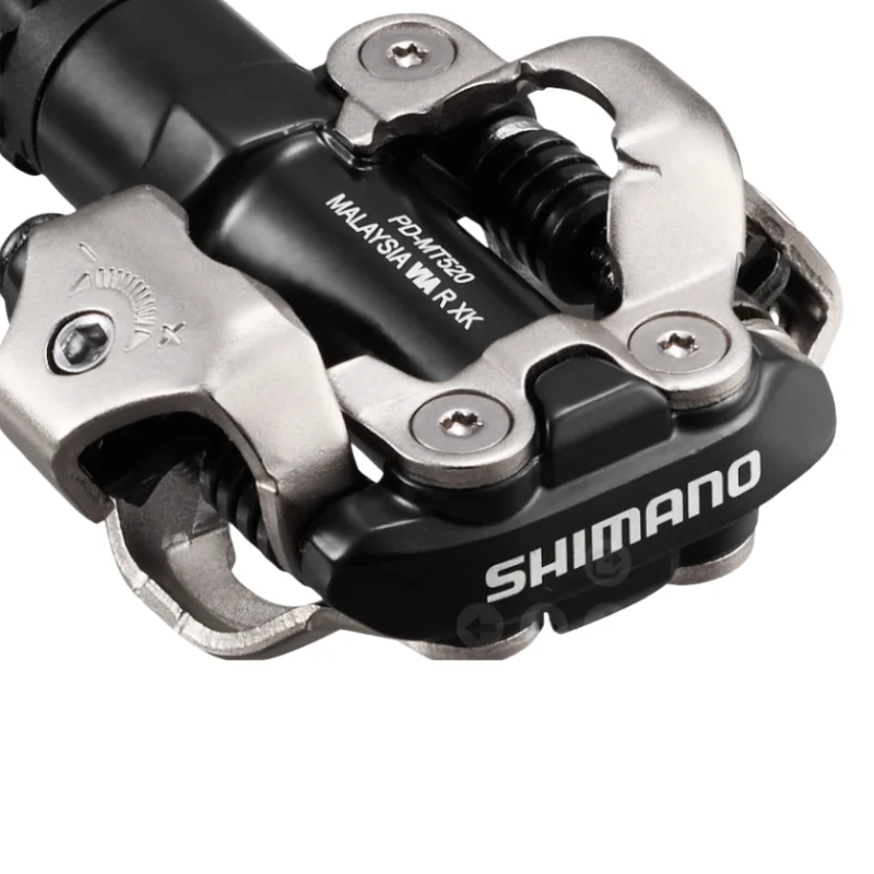 Pedal Shimano PD-MT520 M520, pedal de doble cara SPD, color negro y plateado, para bicicleta de montaña MTB, pedal original Shimano.
