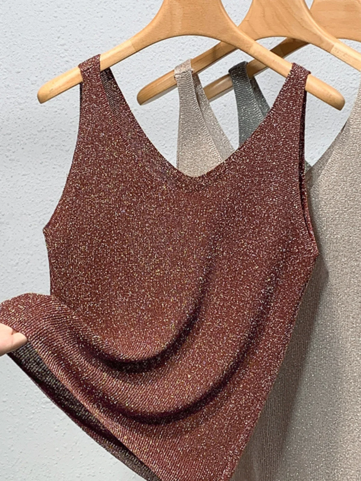 

Женский вязаный жилет iny шелковый Csole сверкающее волокно Me майка светящийся шелковый трикотаж лето осень модный женский жилет