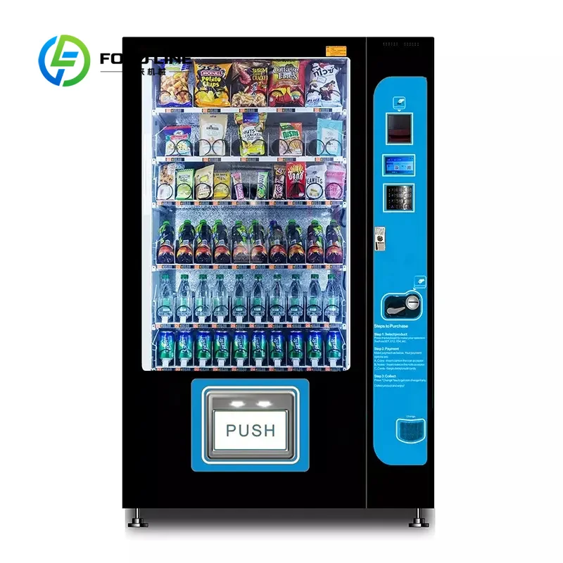Customized size Frozen Beverage Vending Machines Food and Beverage Snack Combination Vending Machines