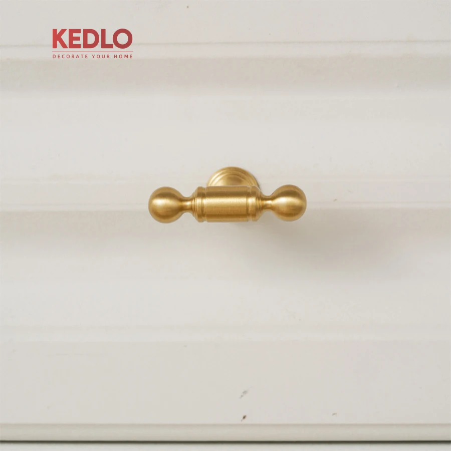 KEDLO Europäischer Retro-Antik-Messinggriff für Küchenschränke, massiver Messinggriff in Gold, langer Schubladengriff – Detail 6