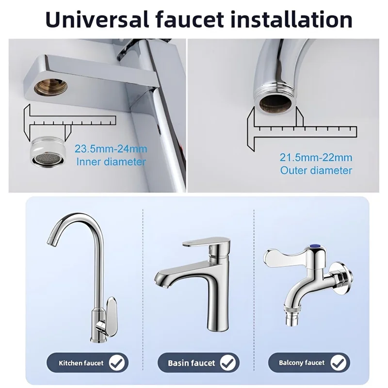 A88E-Water Filter For Sink Faucet Rotating Faucet Water Filter With 3 Replaceable Filters For Kitchen & Bathroom