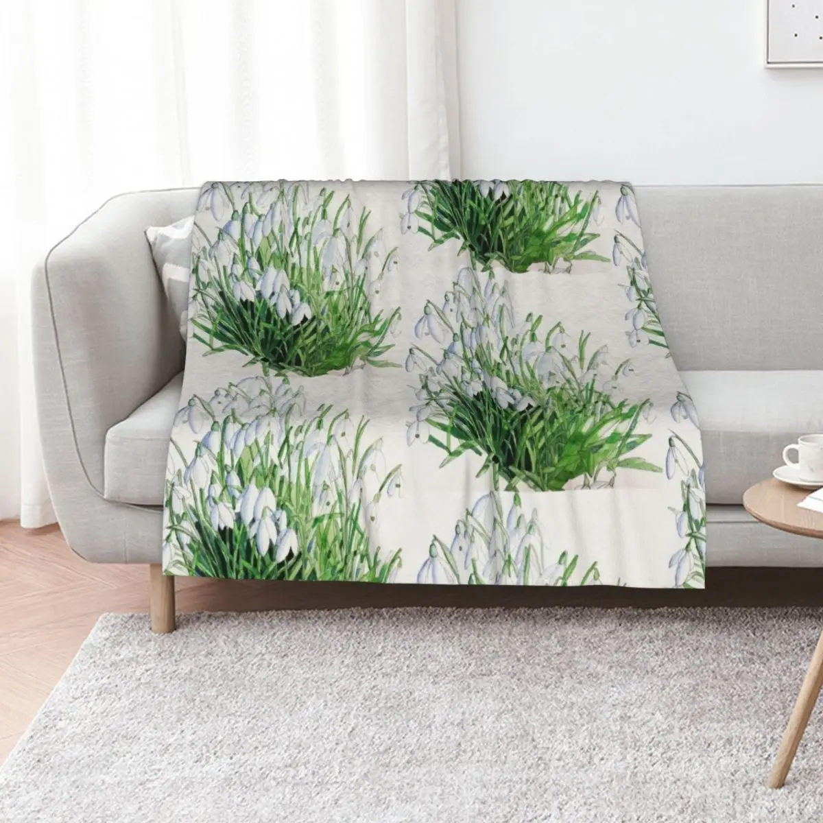Snowdrops watercolour painting Throw Blanket heavy to sleep Personalized Gift Quilt Blankets For Sofas manga Nap Blankets
