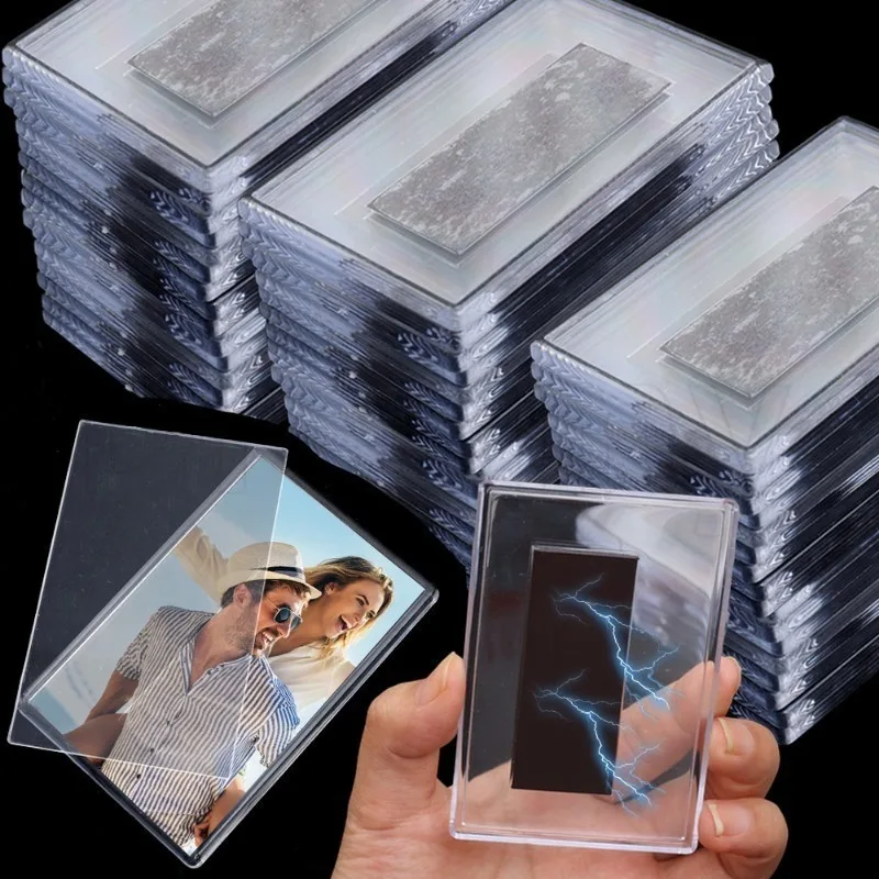 50 Stück Acryl-Magnet-Bilderrahmen, Aufbewahrungswerkzeuge für Zuhause und Büro, DIY-Fotohalter, Leere Fotorahmen-Einsätze für Kühlschrankmagnete
