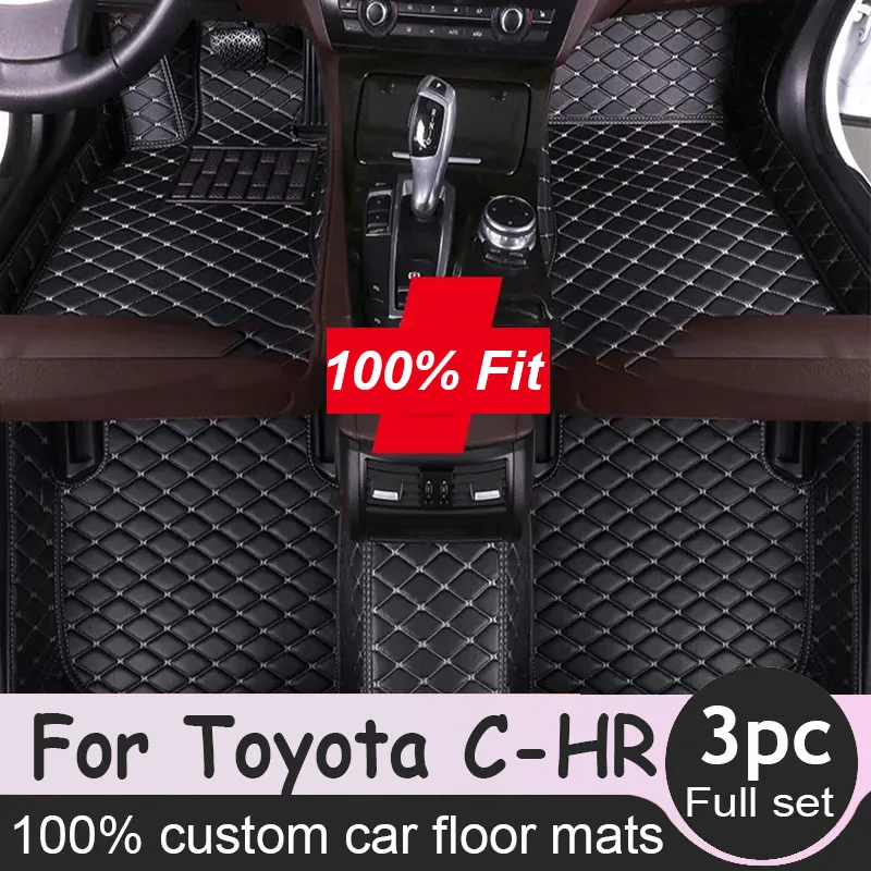 

Leather Car Floor mats for Toyota C-HR CHR 2016 2017 2018 2019 2020 Carpets Rugs Pads Interior Parts Accessories