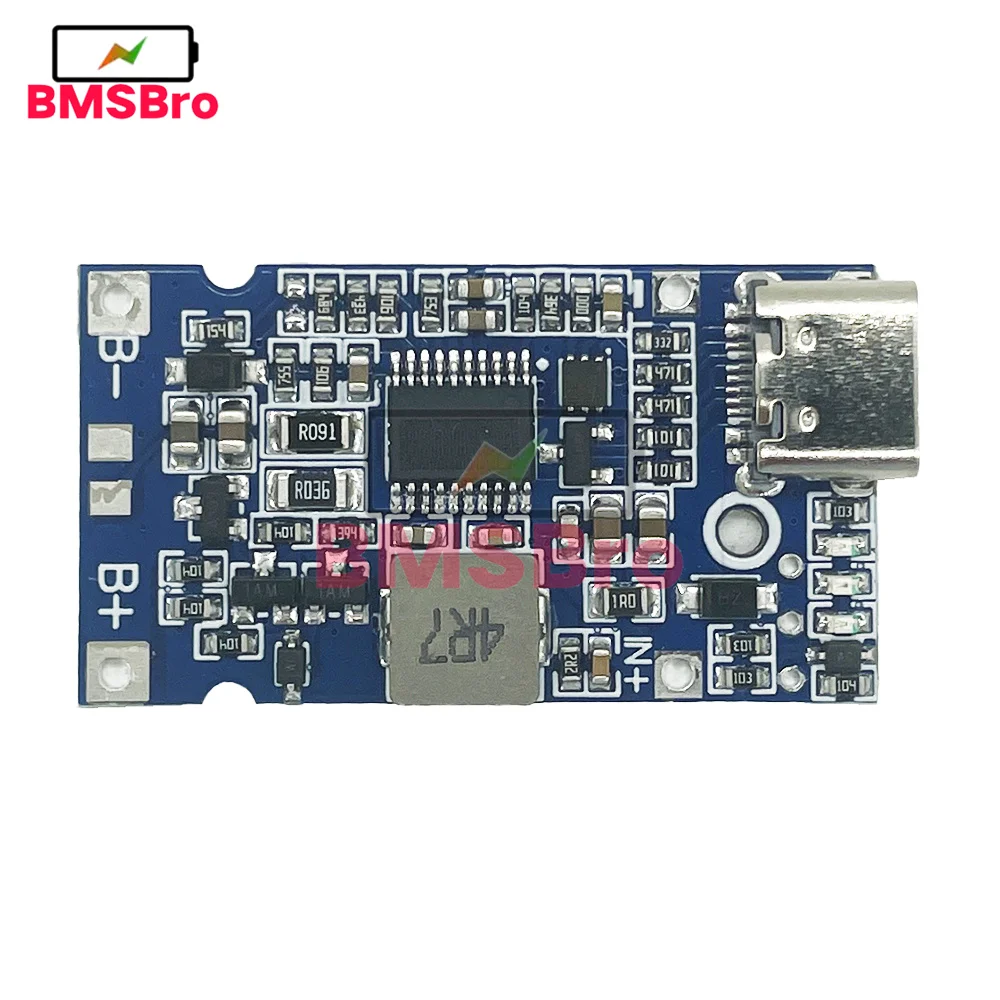 2S 3S 4S Typ-C USB 4,5V-15V Step-Up Buck QC Schnelllade-Lademodul für 18650 Lithium-Batterie mit Temperaturschutz