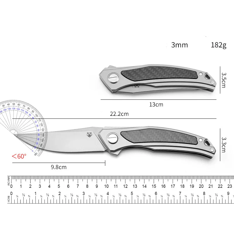 8.7 inch High Quality Outdoor Folding Knife 8Cr13Mov Steel EDC Pocketknives Fruit Knife Survival Jackknife for Self Defense