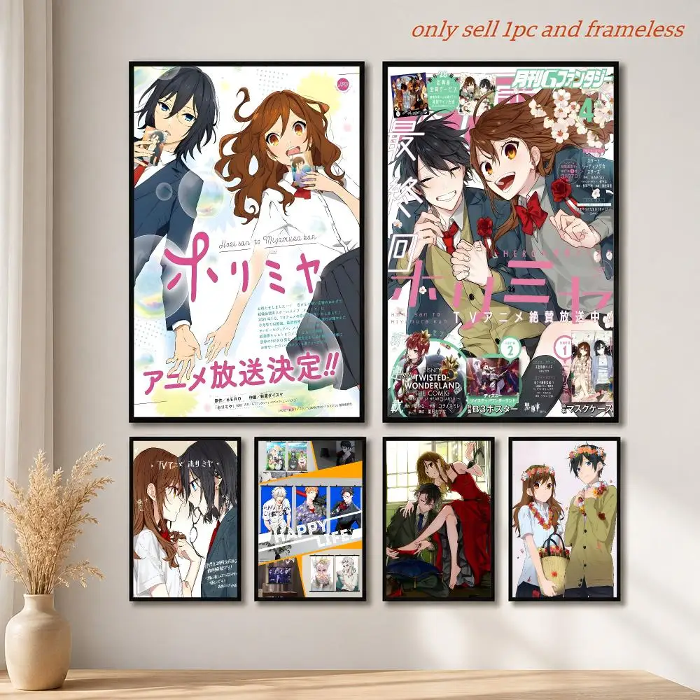 Comic H-Hori san to Miyamura kun Poster Mural HD Wall Decals for Bedroom Living Room Home Self-Adhesive Decor Gift