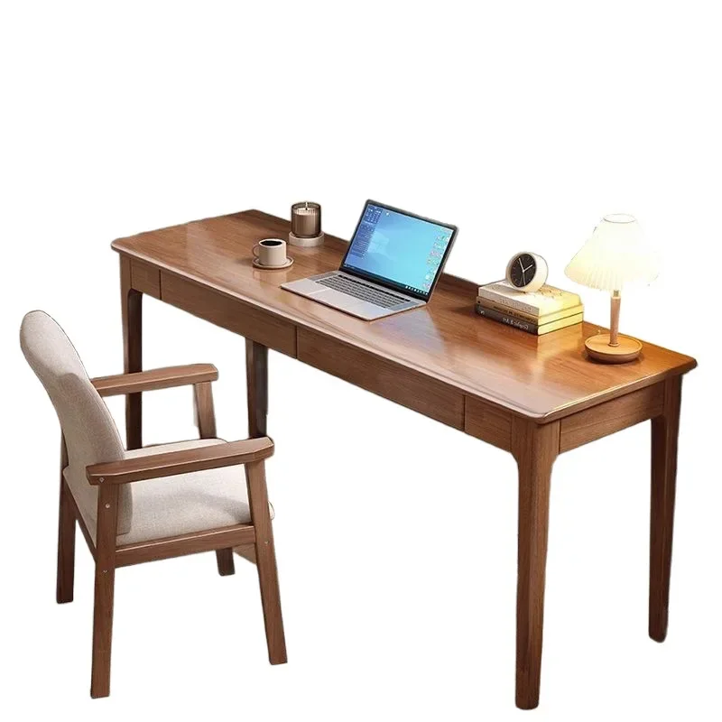 Long table All solid wood narrow desk Household small apartment Student learning writing desk Computer desk