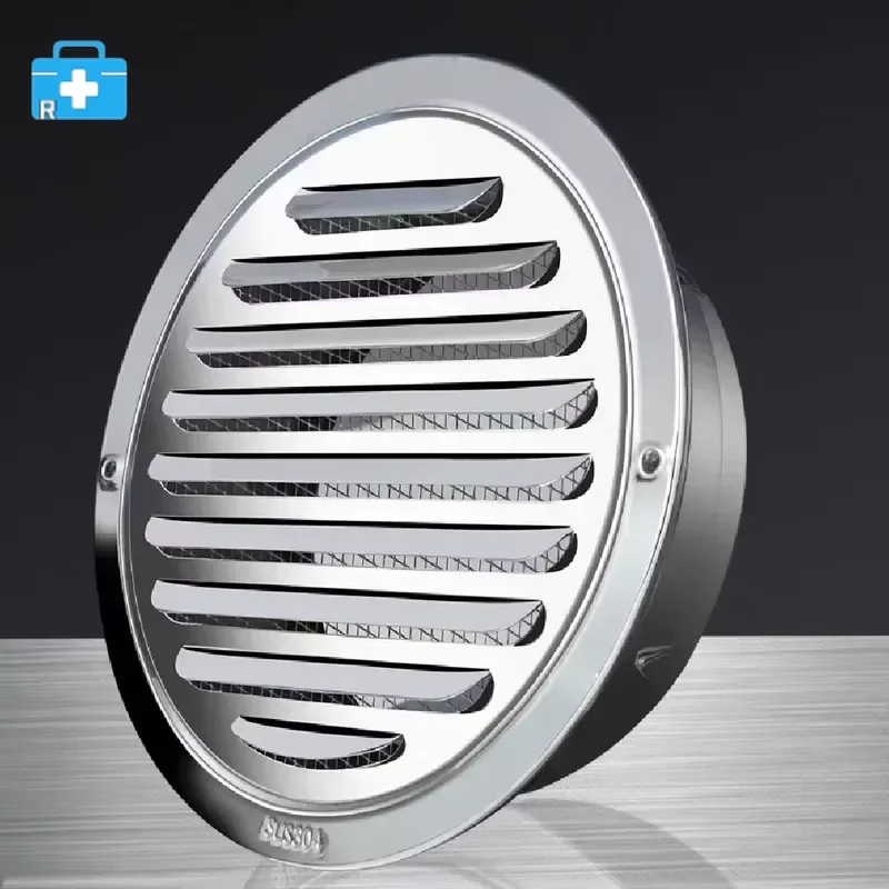 pack of 10，HVAC System Stainless Steel Circular Flat Exterior Ventilation Hood and Rain Hood with Mesh Hood