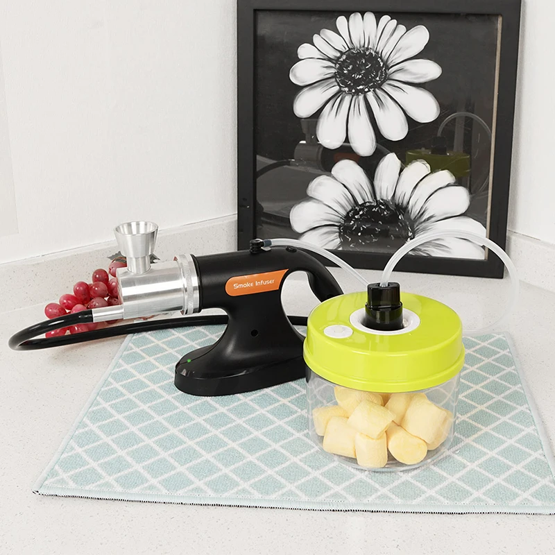 Portable Handheld Cold Smoking Gun with Vacuum Sealer Electric Food Drink Cocktail Smoker Woodchips Smoke Infuser Machine S268