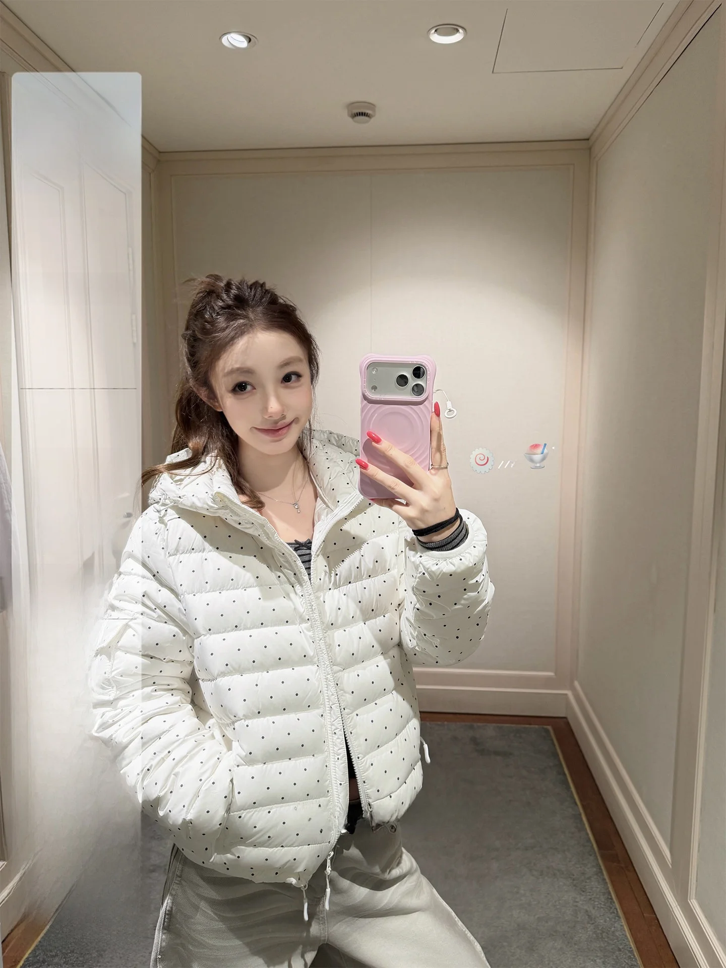 

Warm Padded Coat Women's Casual Style Hooded down Jacket Cozy Heating Pack Zero Pressure Rib Bone Design Polyester Fiber