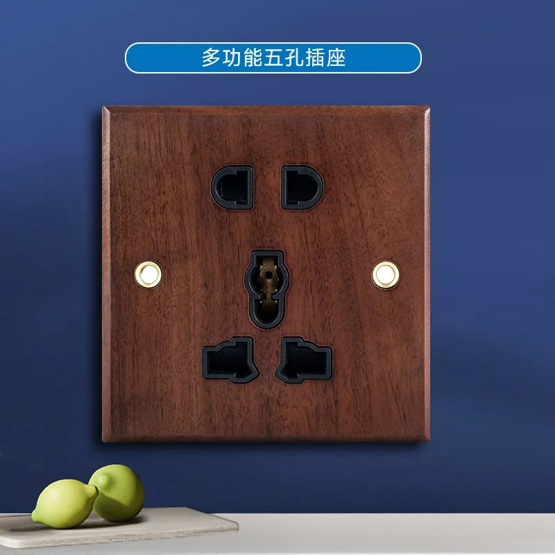A 13A British Style Switch Socket Gray Multifunctional Three Hole USB45A Panel Wall Mounted