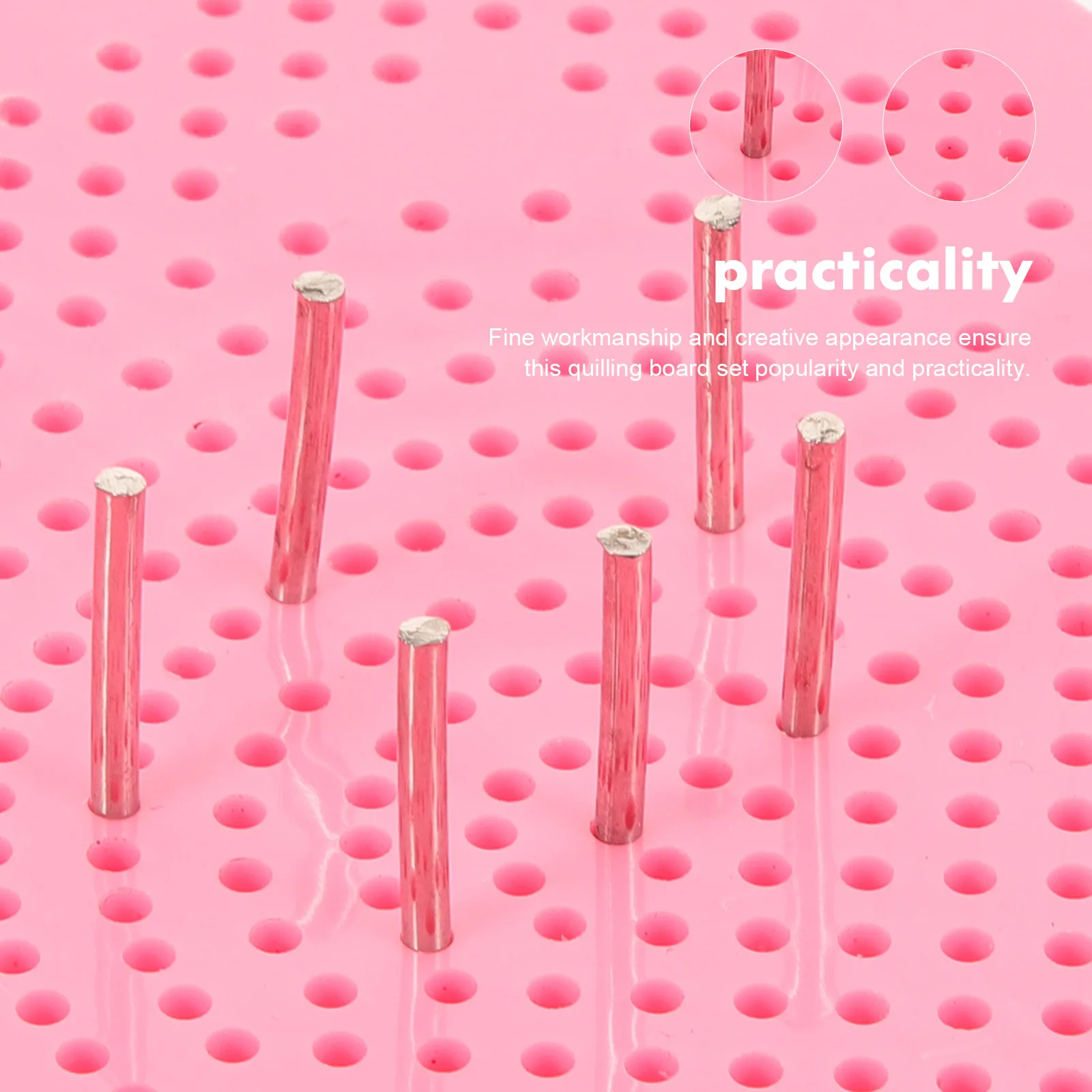 

1 Set Of Diy Board With Pin Stainless Steel Abs Material Portable Paper Quilling Tool For Paper Flowers Crafting Art Projects