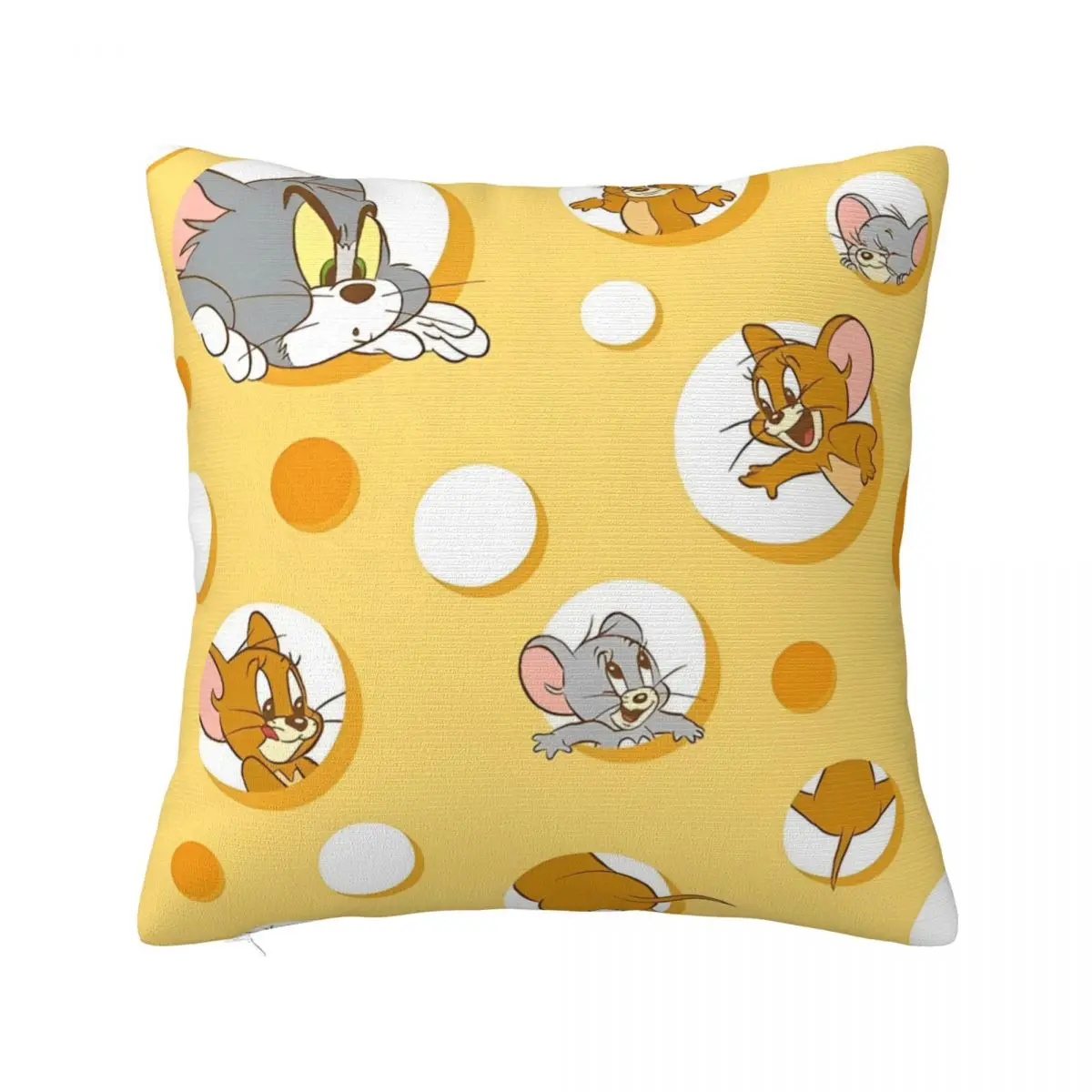 Tom And Jerry Lovely Cartoon Pillowcase Printed Fabric Cushion Cover Cat Mouse Throw Pillow Case Cover Home Wholesale 45*45cm