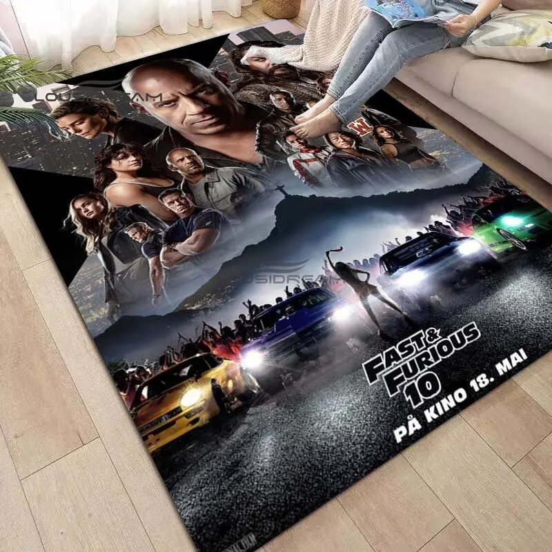 Fast & Furious Carpet and Rug Racing car Movie Carpet Floor Mat Living Room Bedroom Decorate Large Area Soft Carpet