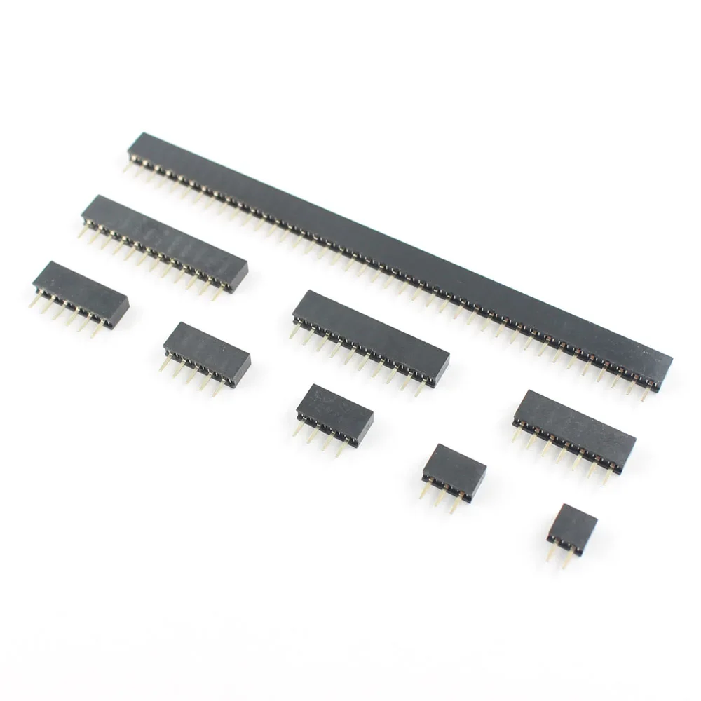 50pcs 2mm 2.0mm Pitch 1x2/3/4/5/6/7/8/9/10/11/12/13/15/16/20/32/40 Pin Single Row Straight Female Header Strip Socket Connector