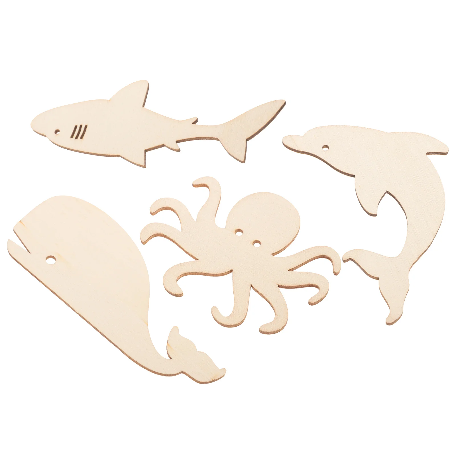 

24Pcs Unfinished Wood Ocean Animal Cutouts DIY Wood Slices Craft Supplies for Festival Party Decoration Craft Adornment