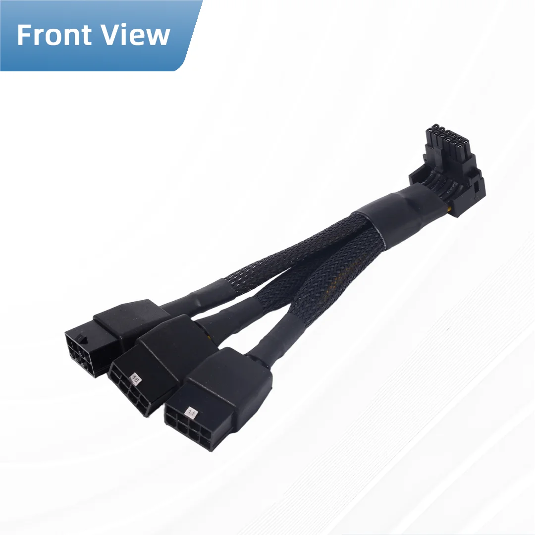 12VHPWR 3x 8Pin To 16Pin 90 Degree Elbow Graphics Card Power Supply 8pin Adapter Cable for RTX40 Series RTX4090 RTX4080