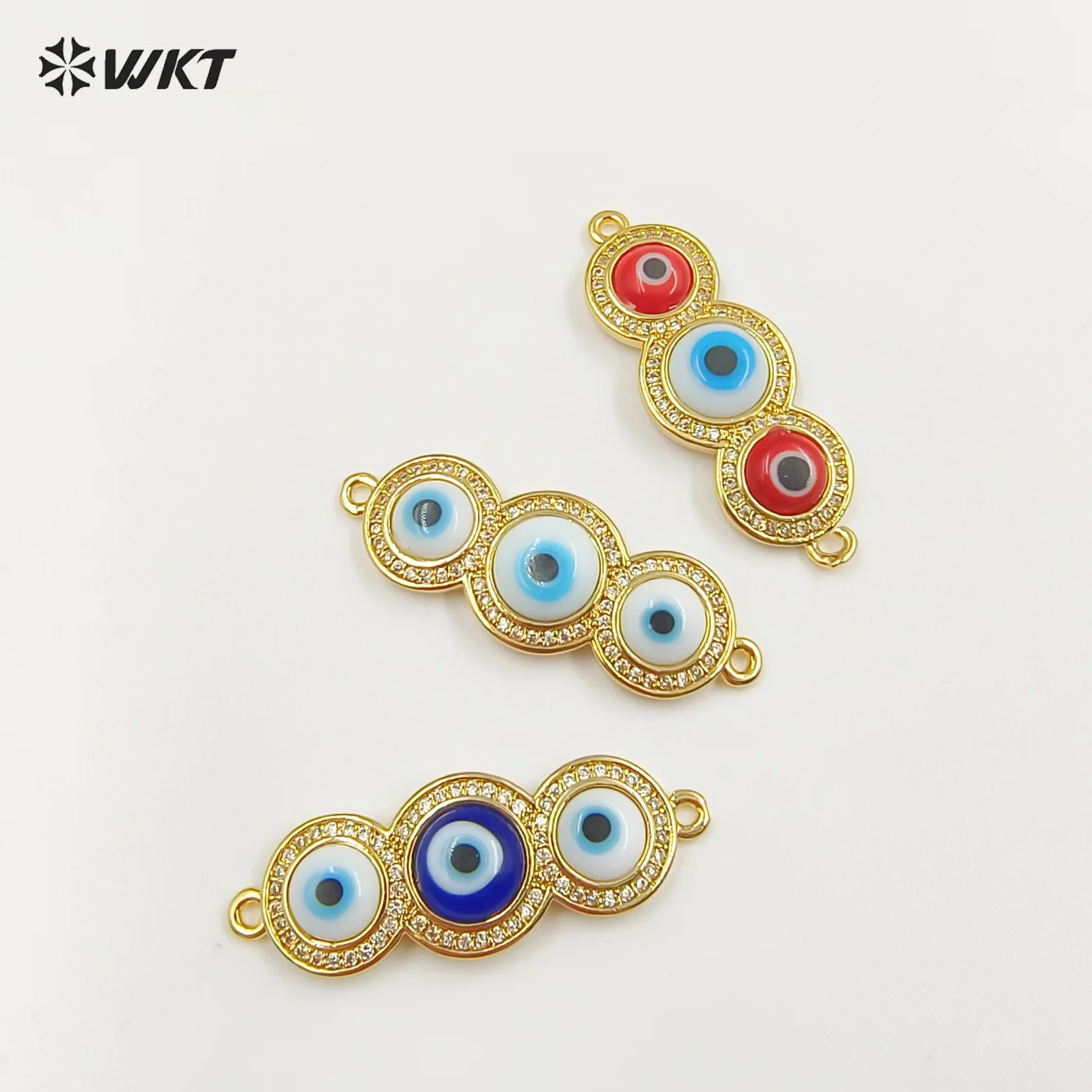 

WT-C324 WKT 2023 Fashion Style Natual Shell & Zircon Devil Connector Anniversary Women Party For Jewelry Accessories